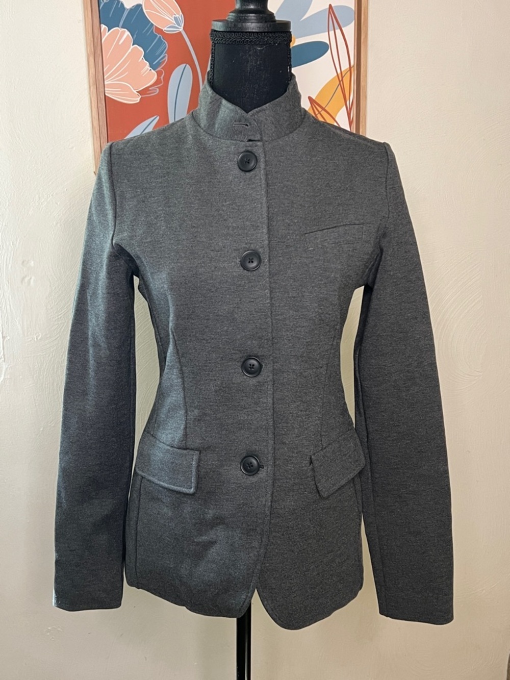Quince Ultra-Stretch Ponte Stand Collar Blazer Size XS NEW - Picture 2 of 8